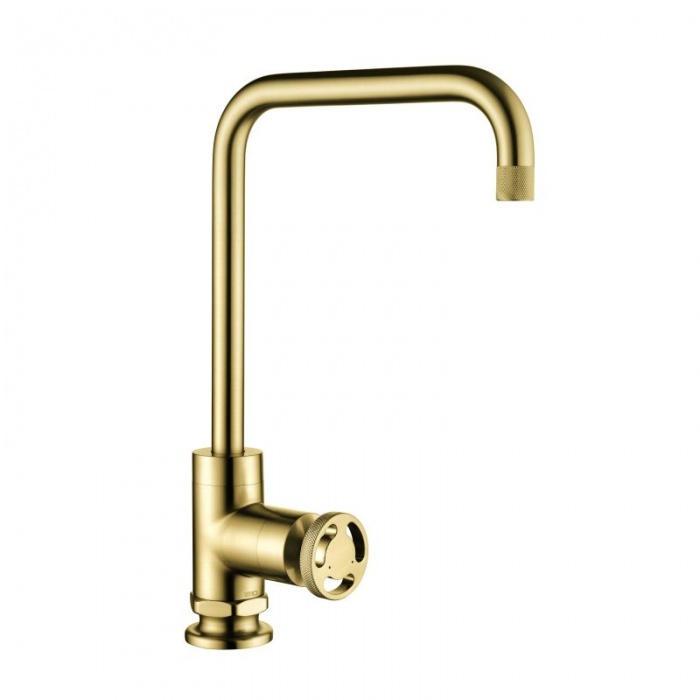 Henry Holt single lever kitchen tap brushed gold brass NotJustTaps